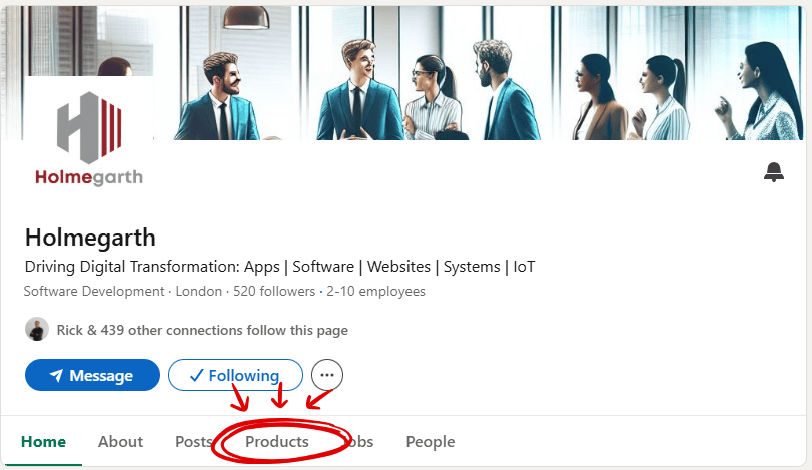 LinkedIn Product Page